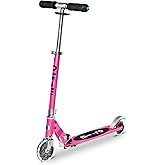 Micro Kickboard Sprite 2-Wheel Foldable LED Scooter, Ages 6+, Up to 220lbs | Compact Foldable Design, Adjustable T-Bar, Motion-Activated LED PU Wheels, Rear Brake, Swiss-Engineered.