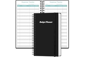 HEVEBOIK Budget Planner - A6 Expense Budget Tracker, Budget Book for Ledger Book, Money Organizer for Wallet, 3.75" x 6.75", Black