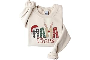 POPPOP Christmas Claus Embroidery Sweatshirt, Custom Mama Grandma Gigi Mimi Nickname, Gifts for Women Sweater