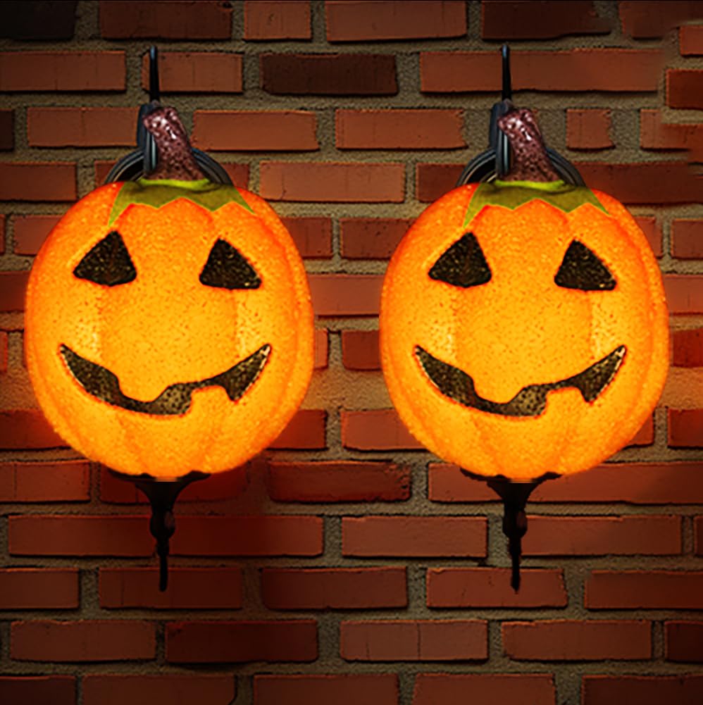 Photo 1 of AISENO 2PCS Pumpkin Porch Light Cover Halloween Decorations Outdoor Garage Lights Large Light Fixtures Cover