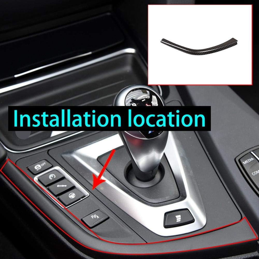 DYBANP For BMW F80 F82 F83 M3 M4 2014-2018, LHD Accessories Real Carbon Fiber Car Gear Shift L Shape Strips Trim