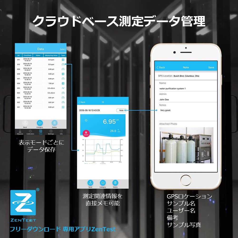 Apera Instruments AI3711 PH60-Z Bluetooth Smart pH Tester Powered by ZenTest Mobile App with Cloud-Based Datalogger
