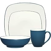 Noritake Colorwave Blue 4-Piece Square Place Setting, Service for 1