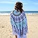 ONEPACK Extra Thick Mandala Blanket Tassel 100% Cotton Round Roundie Design-Picnic Blanket,Beach Blanket/Mat,Carpet,Table Cloth,Wall Tapestry,Diameter 60inch (Blue and White Porcelain)