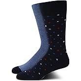 Tommy Hilfiger Mens Dress Socks - 2 Pack Classic Cotton Blend Crew Socks for Men, Lightweight Comfort with Reinforced Heel