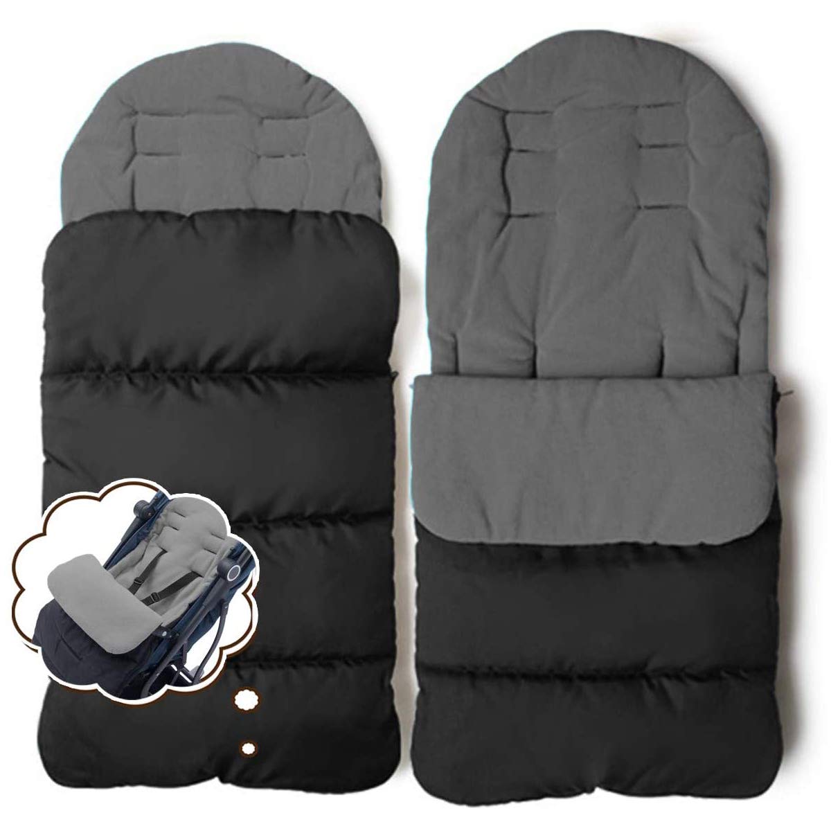 CZ-XING Pushchair Footmuff Baby Toddler Universal Baby Stroller Fleece Lined Snuggly Cosytoes Footmuff Universal Fitting for Pushchairs Strollers Prams Buggys Baby Joggers (B)