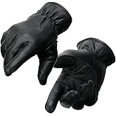 Milwaukee Leather MG7715 Women's Black Leather Thermal Lined Motorcycle Gloves w/Cinch Wrist Closure