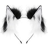 QinRuan Fox Cat Long Fur Ears Hair Headwear Wolf Animal Anime Halloween Cosplay Costume