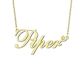BYBWBL Piper Name Pendant Necklace 18k Gold Plated