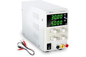 Naweisz DC Power Supply Variable 30V 5A Precision Adjustable with 4-Digital LED Display - Alligator Leads for Lab Equipment, DIY Tool, Repair, Electronic Research