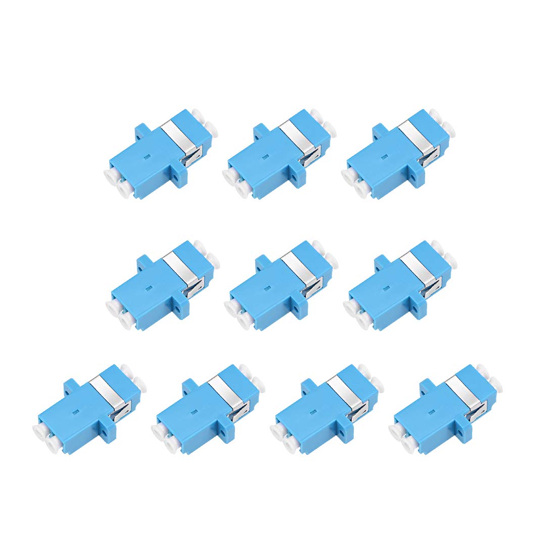 sourcing map LC to LC Fiber Coupler Flange Type Fiber Optical Adapter Connector for Server Rack, Patch Panel Singlemode/Multimode 10Pcs