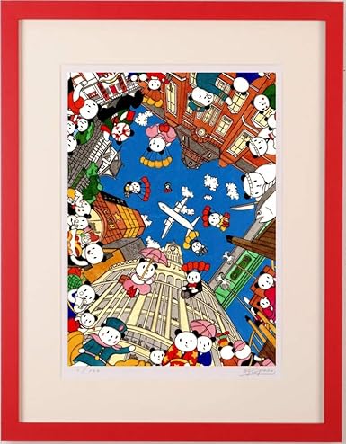 Amazon あごぱん 当機は銀座に到着しました G 現代アート 絵画 ポップアート パンダ 絵 ジークレー 版画 額付き 版画 彫刻 通販