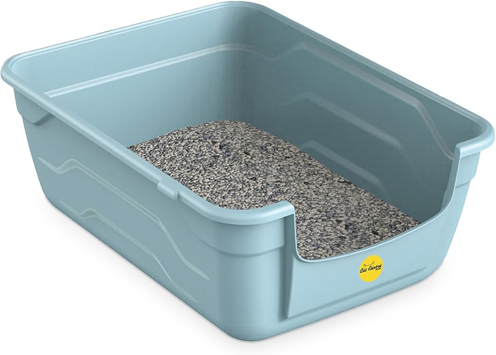 Cat Centre Blue Large Litter Tray Deep High Sided Open Box 50x38.5x20.5 cm