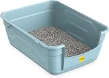 Cat Centre Blue Large Litter Tray Deep High Sided Open Box 50x38.5x20.5 cm