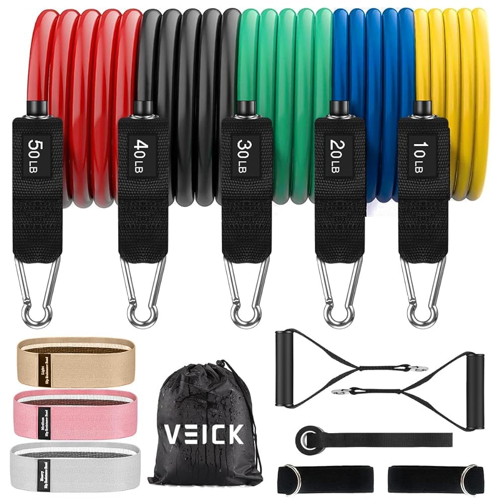 Photo 1 of VEICK Resistance Bands, Exercise Bands, Workout Bands, Resistance Bands for Working Out with Handles for Men and Women, Exercising Bands for Fitness Weights Work Out at Home