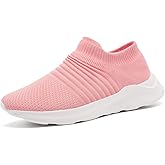 GLYGML Womens Walking Slip on Shoes Gym Fitness Tennis Travel Fashion Running Lightweight Comfortable Breathable Refreshing Sneakers Black Size 6 Pink Size 9