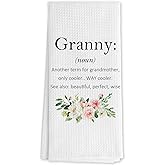 DNEULYR Granny Grandma Kitchen Towels, Grandma Gifts for Birthday Christmas Decorative Hand Towels for Bathroom, Granny Grandmother Gifts from Grandkids Dish Tea Towels for Kitchen, 16x24 Inch