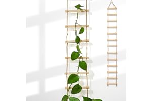 GOOOXIM Chain Trellis for Climbing Plants Indoor – Natural Wood Ladder Style Plant Support for Vines, Ideal for Pothos & Ivy, Stylish Modern Design for Home & Garden Use, Indoor/Outdoor