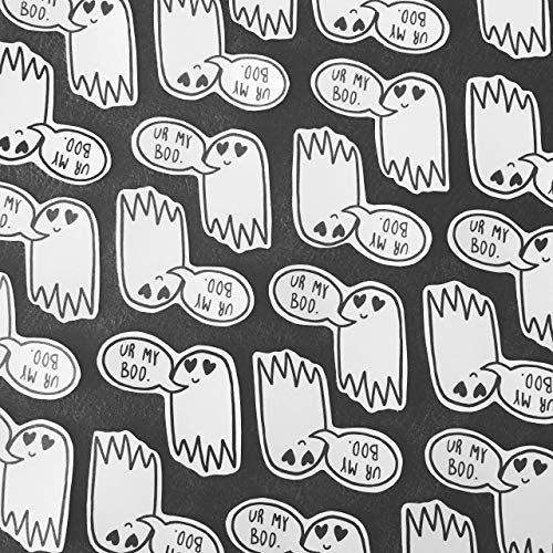 Ectogasm"Ur My Boo" Cute Ghost Vinyl Goth Sticker in Black and White - Spooky Car and Laptop Decal Waterproof Halloween Love Quote