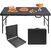 Ucootifly Plastic Folding Table 4FT Heavy Duty Folding Utiity