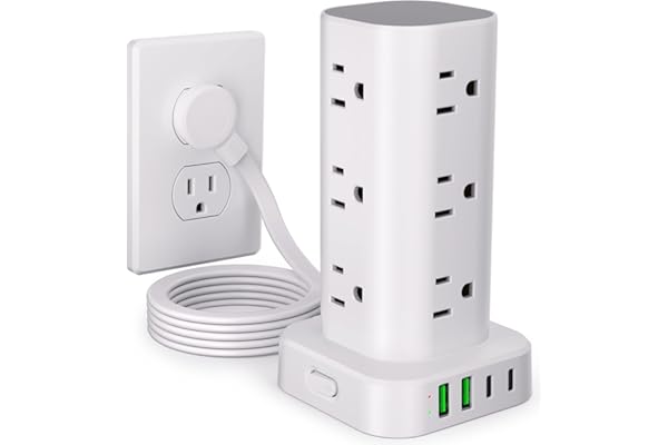 16-Outlet Power Strip Tower with USB 1