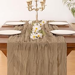 Socomi 10pcs Nude Brown Cheesecloth Table Runner