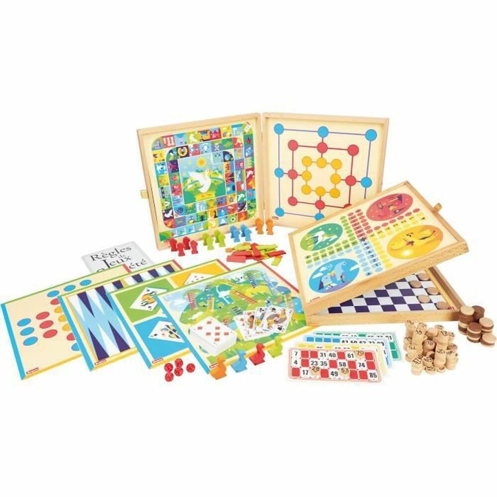 Jeujura Classic Game Set - 150 Rulers - Wooden Checkers