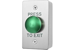 YUANWIN Push to Exit Button for Door Access Control Big Press Button Waterproof Stainless Steel Shell with Back Mounted Box NO/COM Output