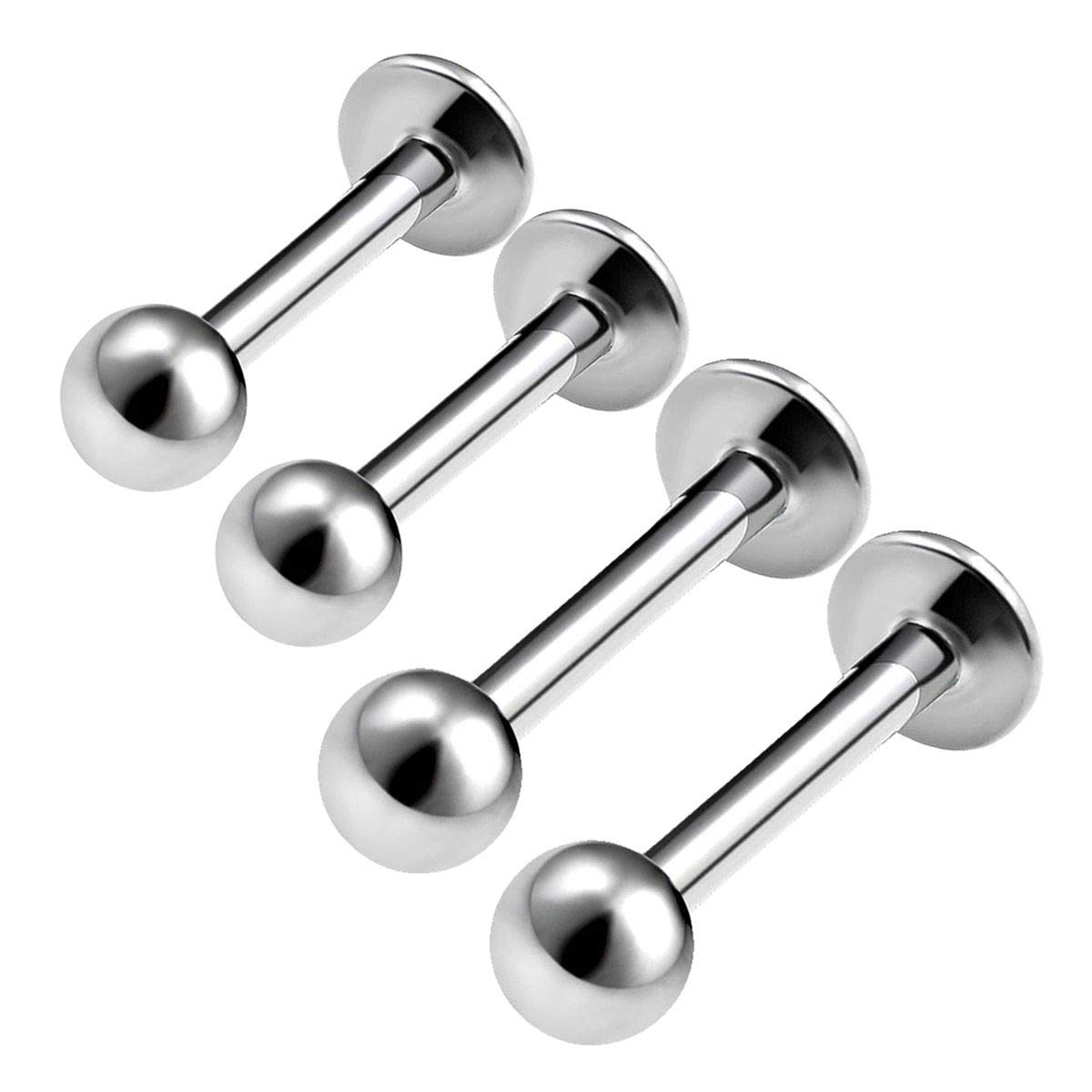 4PCS Surgical Steel Labret Studs 16 gauge 6mm 8mm 3mm Ball Vertical Labret Lip Earring Marilyn Monroe Piercing Jewellery 0311