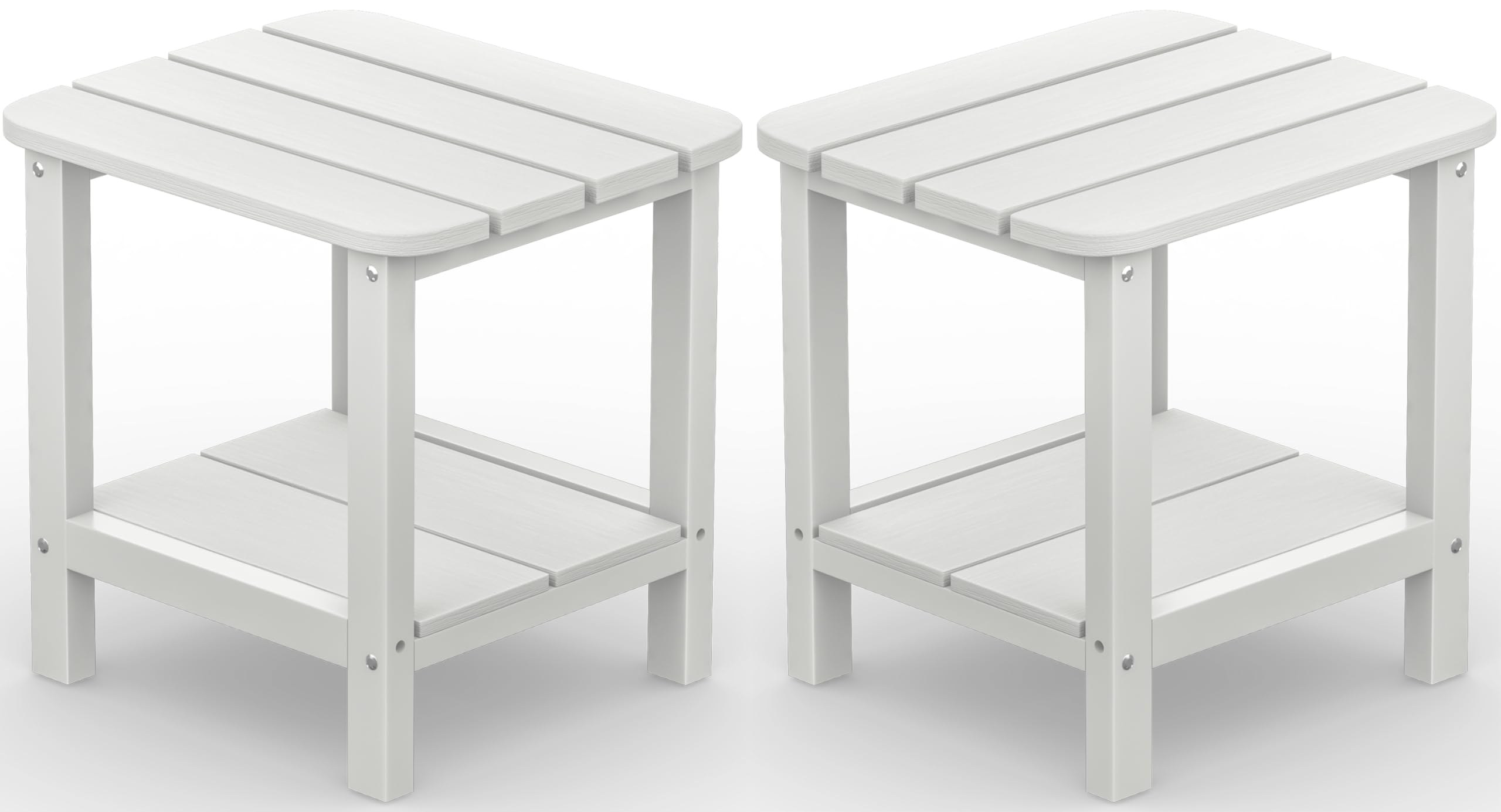 SERWALL Double Adirondack Side Table Set of 2, End Table- White Image