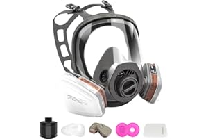 ZXICH Full Face Respirаtor Reusable, Gas Cover Organic Vapor Mask and Anti-fog with 40mm Activated Carbon Filter for Gases, painting, mechanical polishing, logging, welding and other work protection
