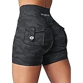 YEOREO CoreFlex Scrunch Workout Shorts with Pockets Charm Gym Biker Shorts for Women High Waisted Booty Yoga