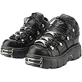 Punk Style Thick Sole Women and Men Shoes Gothic Metal Platform 6cm Vintage Sneakers Shoes Low-top
