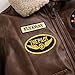 marc janie Boys Girls' Leather Military Flight Bomber Aviator Jacket with Removable Faux Fur Collar 3 Years Coffee