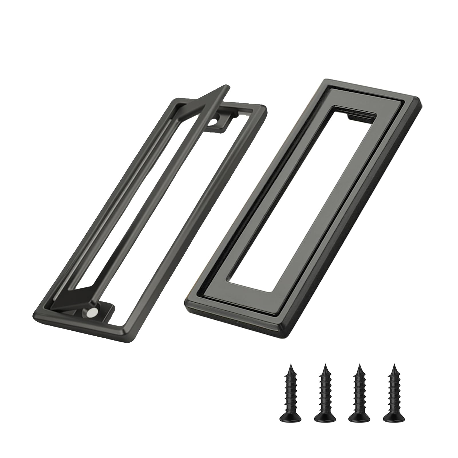 Desuibao 2 Pack Sliding Barn Door Handle, Zinc Alloy Recessed Cabinet Pull Handle, Flush Mount Door Pull Handle, Recessed Drawer Pulls, Closet Door Finger Hidden Ring Pull for Home Kitchen, Gray