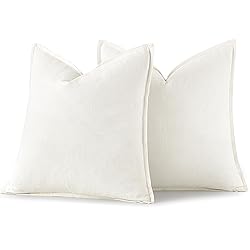 MIULEE Decorative Linen Pillow Covers 20x20 Inch