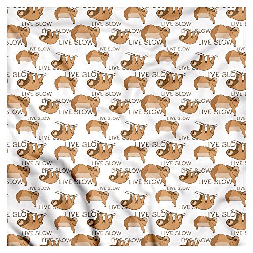 Lunarable Sloth Bandana, Rainforests with Native Fauna, Unisex Head and Neck Tie