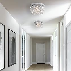 Sheenkarion Small Crystal Chandelier Flush Mount