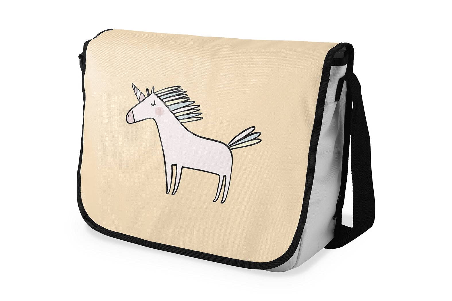 Bonamaison Digitally Printed Messenger School Bag for Students, Cross Body Bag, Courier Bag, Shoulder Bag for School, Back to School, Size: 29x36 Cm