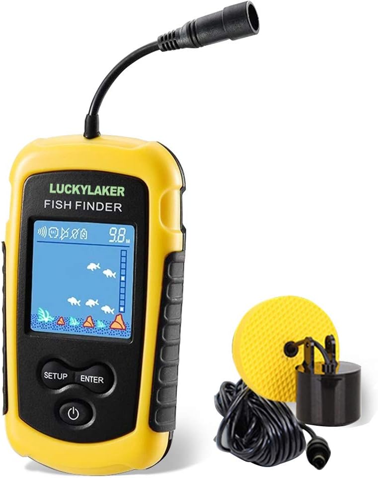 LUCKYLAKER Kayak Handheld Fish Finders Fishing Boat Depth Fishing Finder Display Sonar Fish Finder Portable LCD Boat Canoe: GPS & Navigation