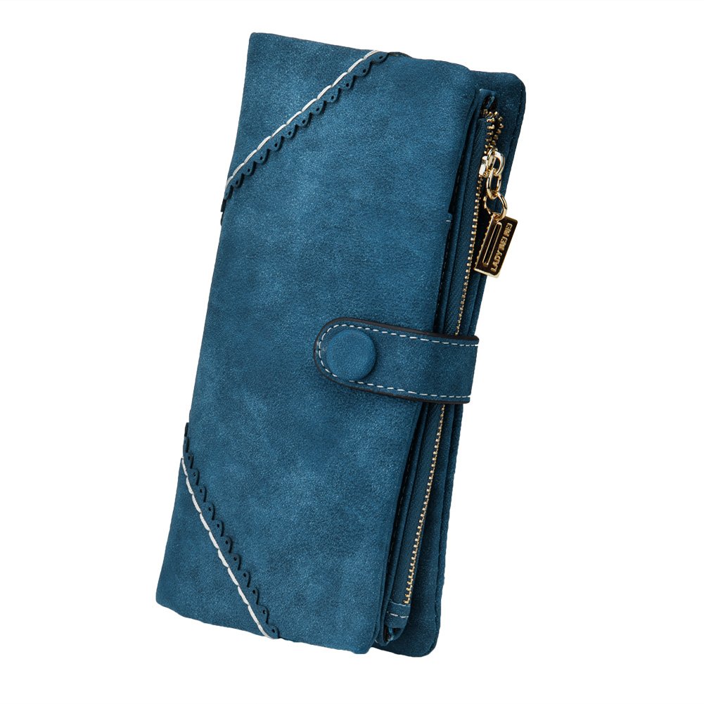 TechSmile Mujer cartera Clásica Estilo Billetera larga de cuero y Gran capacidad