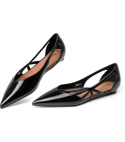Amazon.com | YDN Women Pointed Toe D'Orsay Ballet Flats V Cut Low