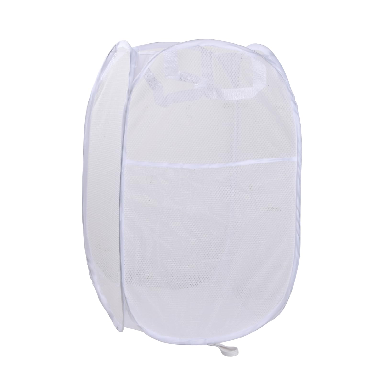 Foldable Laundry Basket, Pop Up Mesh Laundry Hamper with Handles, Large Washing Basket Collapsible, Dirty Clothes Storage Baskets, Teddy Organizer Bins for Bedroom Bathroom White