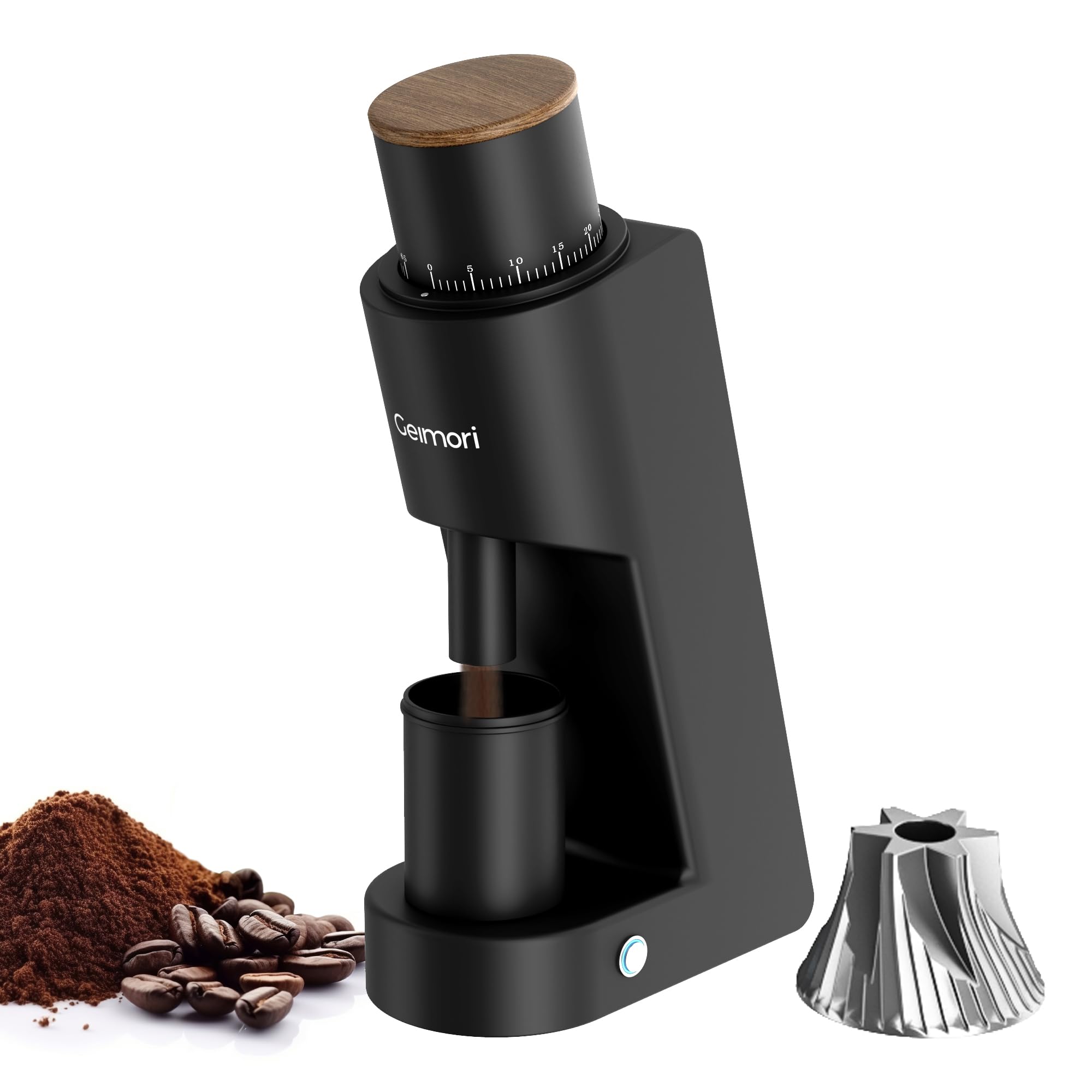 Photo 1 of Single Dose Coffee Grinder,Wirsh Geimori GU38 Coffee Grinder with 38mm 6-Core Stainless Steel Conical Burr, 0.01mm Stepless Adjustment, Low Retention Espresso Grinder with Magnetic Dosing Cup,Upgrade