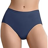 IRISMORII Absorbent Incontinence Underwear for Women Washable Urinary Leak Proof Brief Cotton 56 ML for Maternity Postpartum (Dark Blue L)