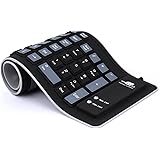 Delicol Foldable Flexible Waterproof Keyboard (Black, USB 2.0, Compatible to Windows 7)