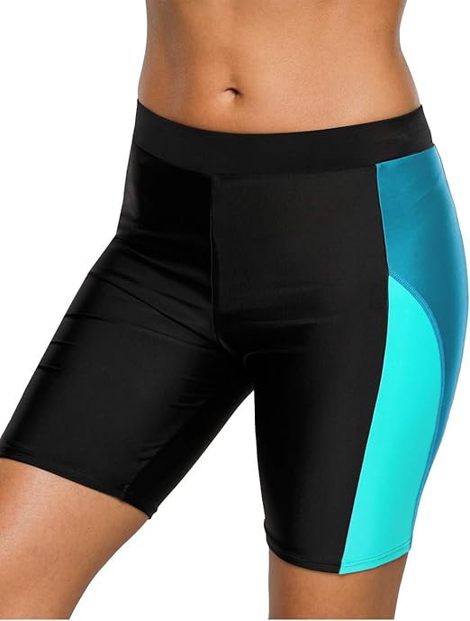 CharmLeaks Women High Waist Swim Shorts Long Boardshort Boyleg Swim