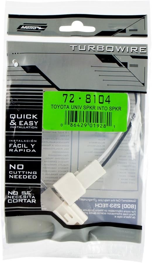 Metra 72-8104 Speaker Connector for Select Toyota Vehicles: Car Electronics