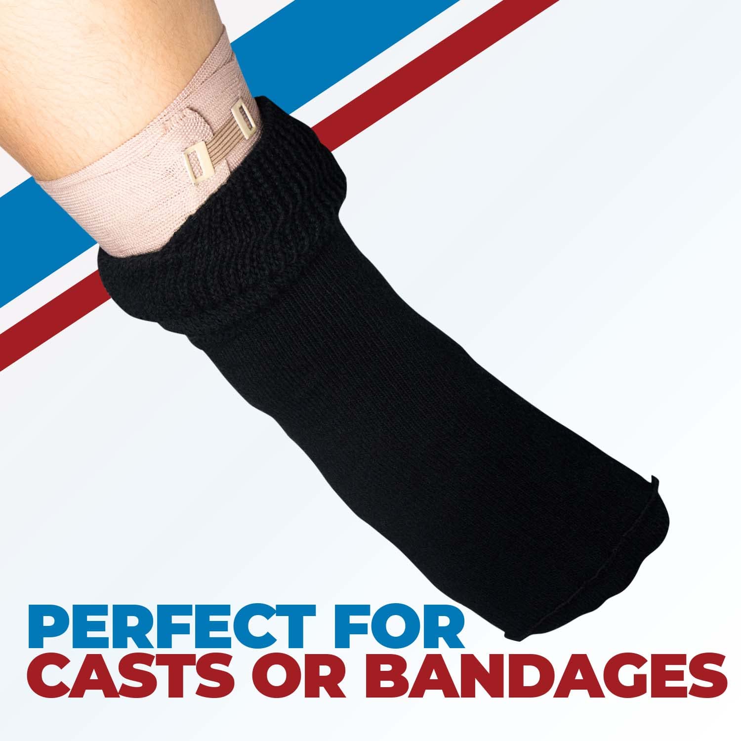 3 Pairs Extra Wide Socks for Swollen Feet - Non Slip Diabetic Socks for Men, Hospital Use