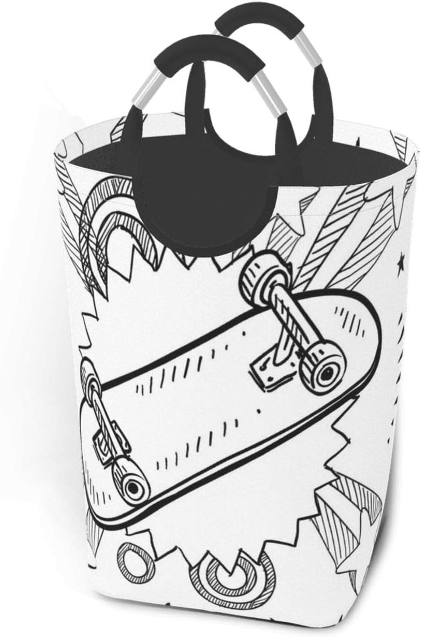 MUYIXUAN Wäschesack,Skizze eines Skateboards mit Pop-Art-inspiriertem